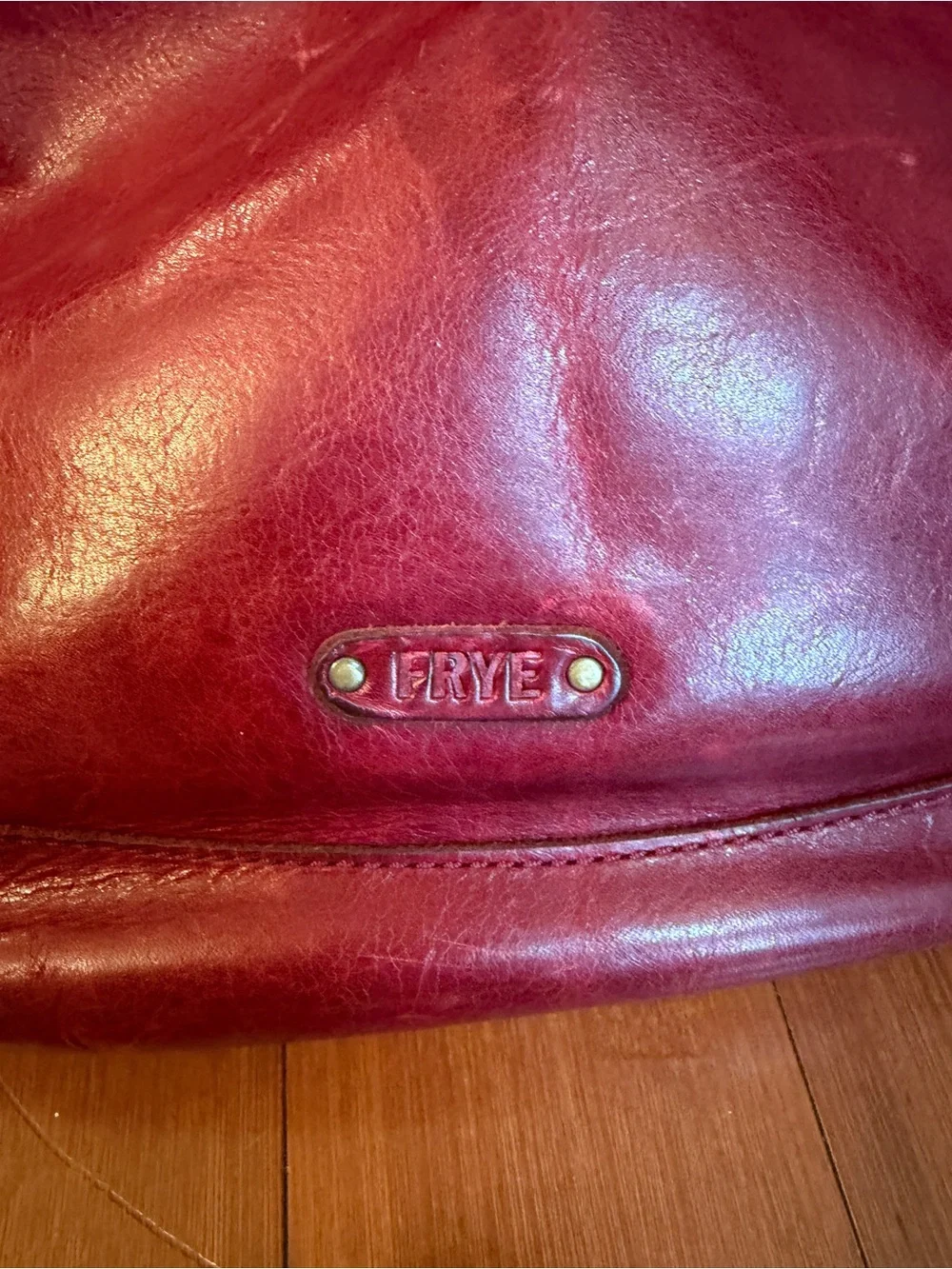 Frye Red Leather Shoulder Hobo with Matching Wallet